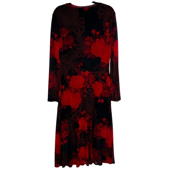 VTG Connected Apparel Dark Floral Sheer Maxi Dress Whimsigoth Dark Fairy Sz16 - Picture 9 of 9